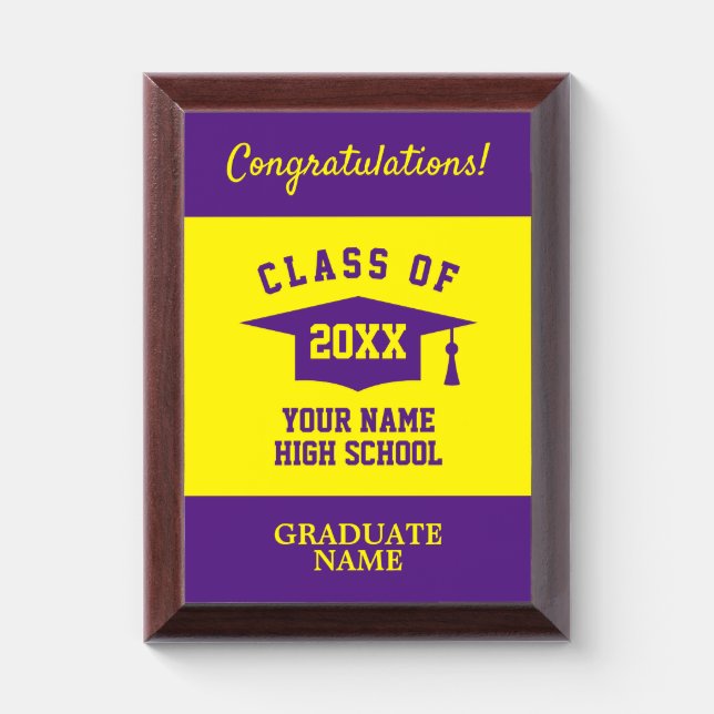 High School graduation Class of 2025 award plaques (Vertical)