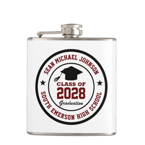 High School Graduation Class Of College Grad Flask