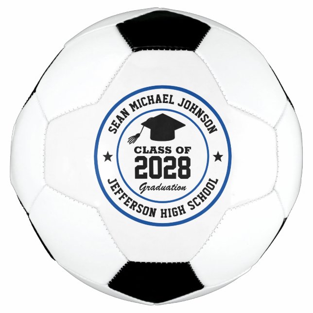 High School Graduation Class Of College Grad Soccer Ball (Front)