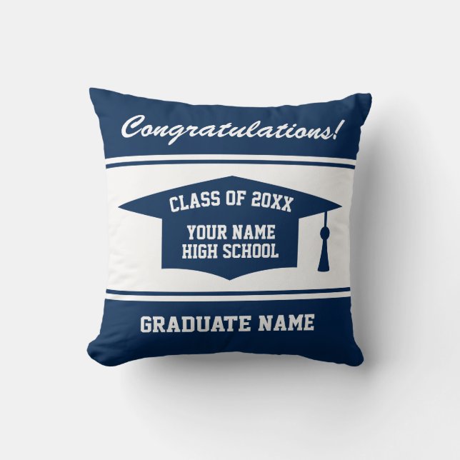 High School graduation Class of year celebration Throw Pillow (Front)