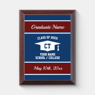 High School graduation Class student award Plaque