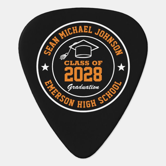 High School Graduation College Grad Class Of Guitar Pick (Front)