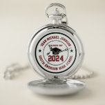 High School Graduation College Grad Class Of Pocket Watch<br><div class="desc">Personalized graduation gifts and merchandise for high school seniors and college graduate. All texts are editable to fit your occasion. Background color and text color are editable using the design tool. Perfect souvenir for graduation day.</div>