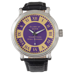 High School Graduation Gold and Purple Class of Watch
