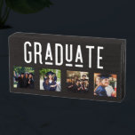 High School Graduation Graduate Four Photo Collage Wooden Box Sign<br><div class="desc">Graduation four photo collage keepsake wood box sign for your high school graduate. For best results, crop your photos to a square shape before uploading. If you would like a different color or need help making your photos fit correctly - contact me through the button below. I'd love to help....</div>