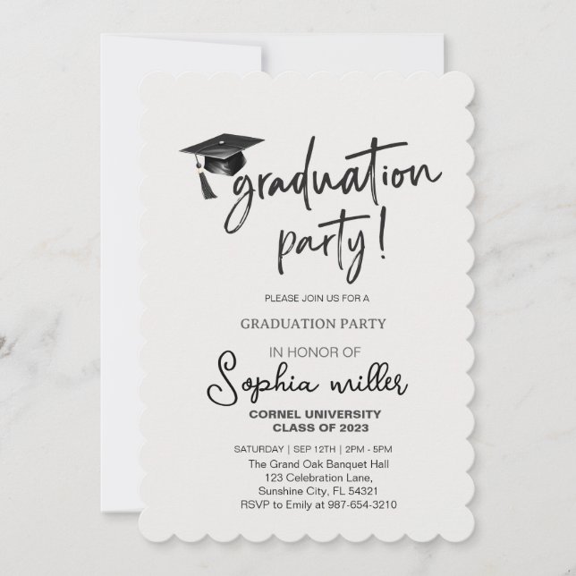 high School Graduation, Graduation Party Invitation (Front)