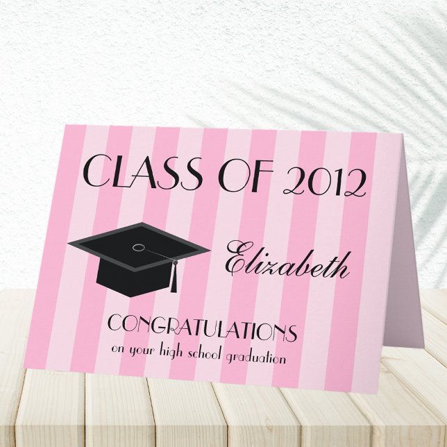 High School Graduation Greeting Card -- Pink (Creator Uploaded)