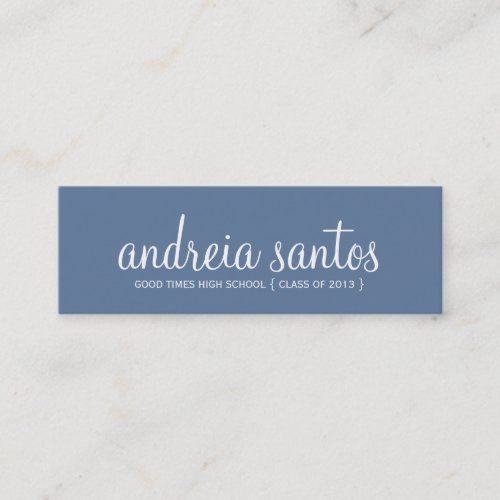 High School Graduation Name Navy Blue White 2013 Business Card