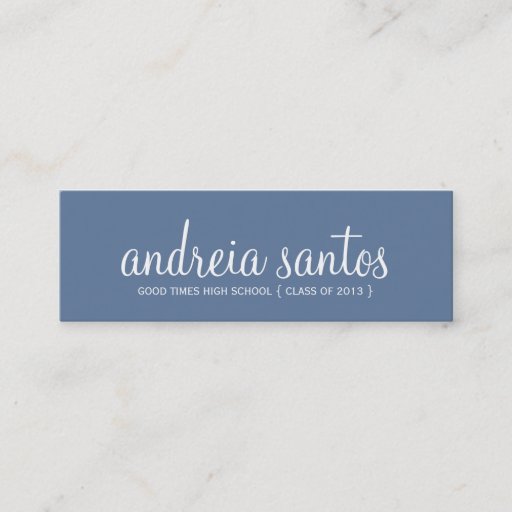 Customizable High School Graduation Name Navy Blue White 2013 Business Card