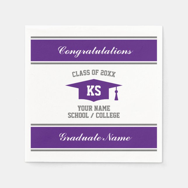 High School graduation party Class of 2025 custom Napkins (Front)