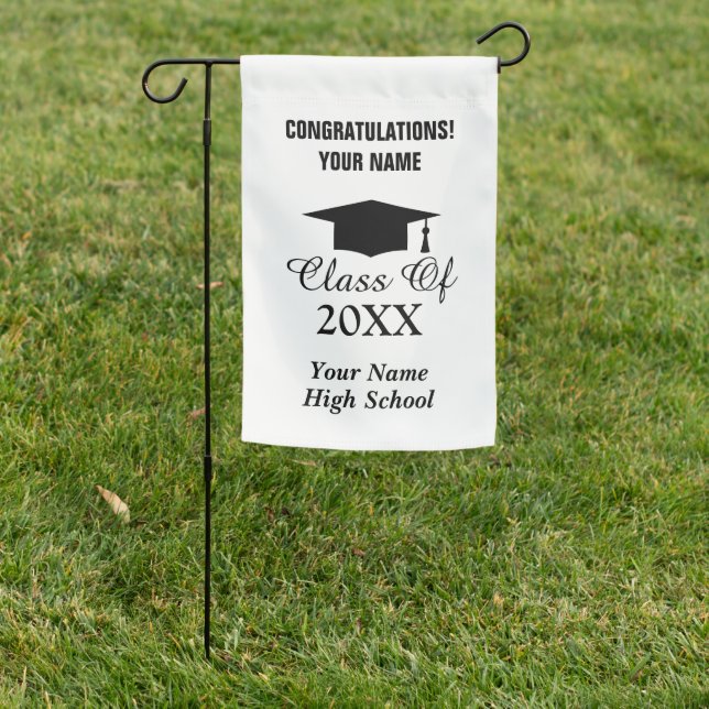High School Graduation party custom garden flags (In SItu)