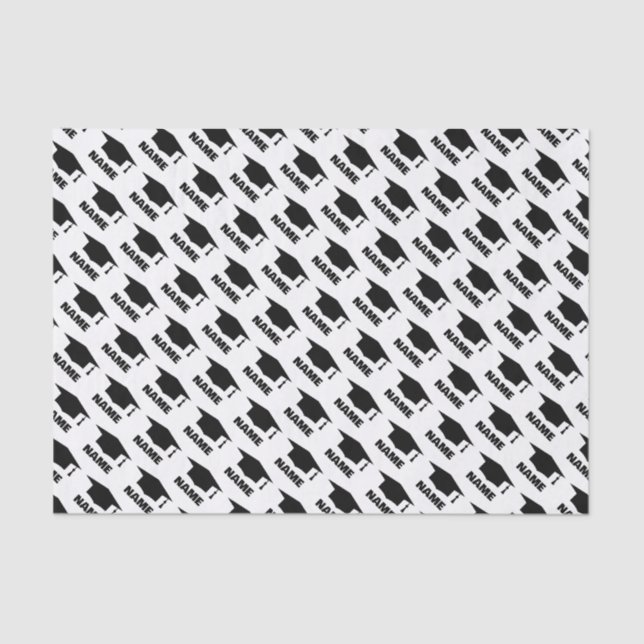 High School Graduation party custom tassel cap Tissue Paper (Front)