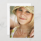 High School Graduation Party Modern Photo Graduate Invitation Postcard (Front/Back)