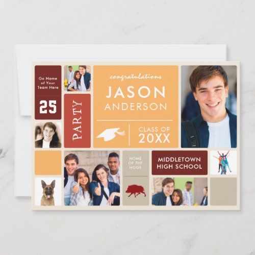 High School Graduation Party Photo Template Invite