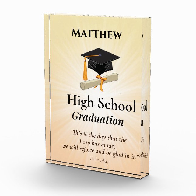 High School Graduation Personalized Sunburst Acrylic Award (Right)