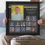 High School Graduation Photo Collage K-12 Gold<br><div class="desc">Create a graduation photo collage keepsake photo print suitable for framing or for a 12x12 scrapbook page of the graduate with photos through the years or grades K-12. Black and faux gold foil design. Personalize with the graduate's name, Class Of year, high school name and/or location. Wonderful gift for the...</div>