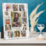 High School Graduation Photo Collage White Marble Plaque<br><div class="desc">Display your child's school memories with this beautiful photo collage plaque that has an elegant marble / gold look. Perfect as a high school graduation gift, this plaque includes easy templates so you can add school year pictures for grades k-12. Kindergarten through junior year are square, and the central graduation...</div>