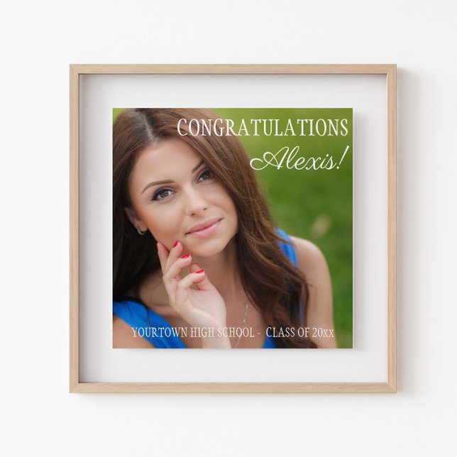 High School Graduation Photo Congratulations Name Poster (Creator Uploaded)