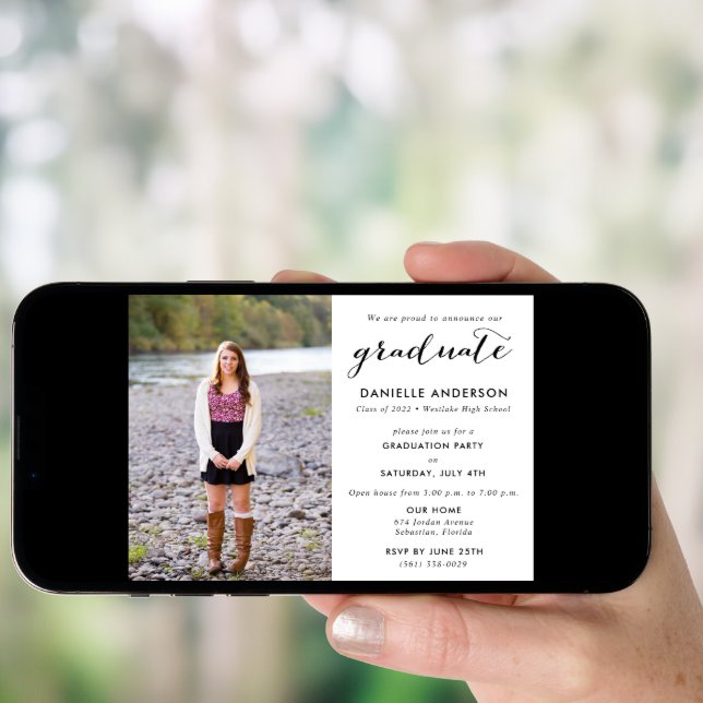 High School Graduation Photo Party Invitation (Front Digital)