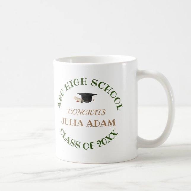 High School Graduation Senior celebration Script Coffee Mug (Right)