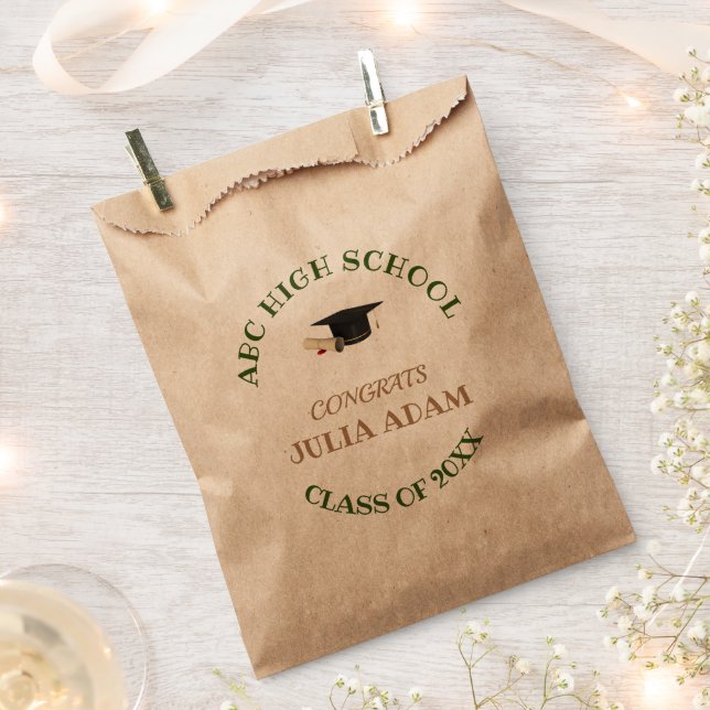 High School Graduation Senior celebration Script Favor Bag (Clipped)