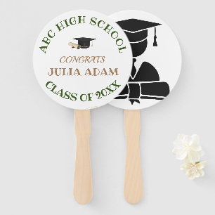 High School Graduation Senior celebration Script Hand Fan