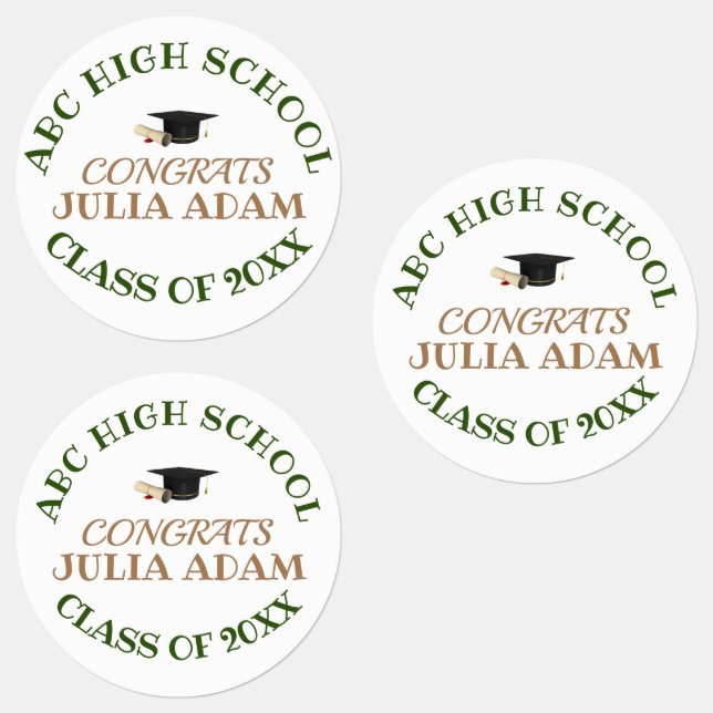 High School Graduation Senior celebration Script Labels (Group)