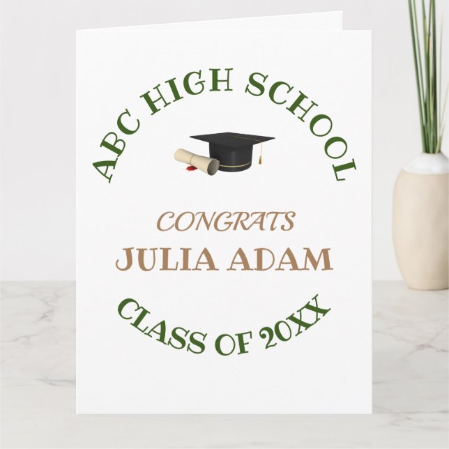 High School Graduation Senior celebration Script Letterpress Thank You Card (Front)