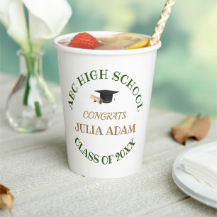 High School Graduation Senior celebration Script Paper Cups