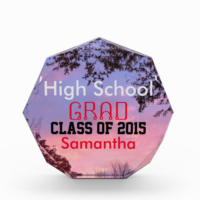 High School Graduation Sunset NAME Award (Front)
