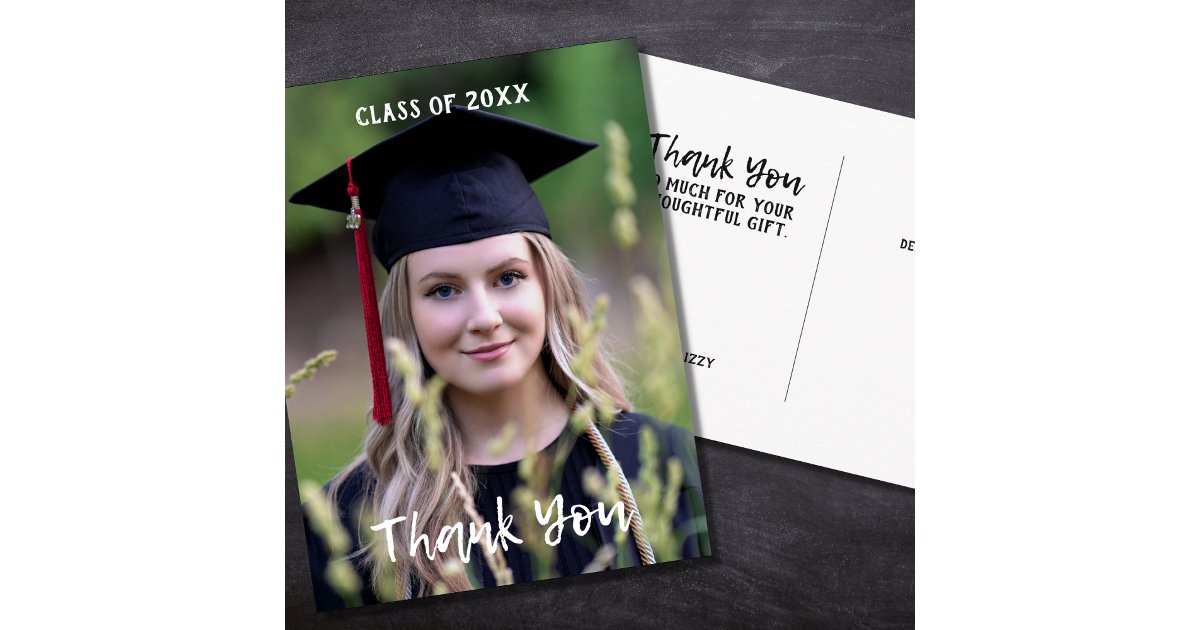High School Graduation Thank You Postcards | Zazzle