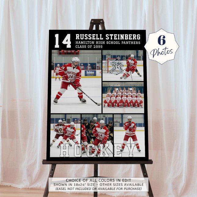 High School Hockey Senior Night 6 Photo Collage Foam Board (Creator Uploaded)