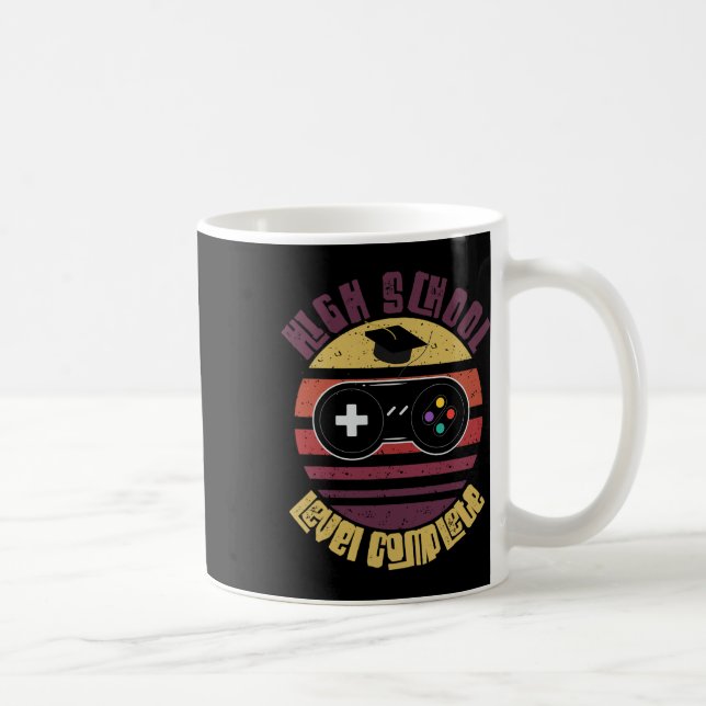 High School Level Complete Funny Graduation Gamer  Coffee Mug (Right)