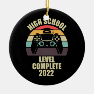 High School Level Complete Gamer Men Graduation Ceramic Ornament