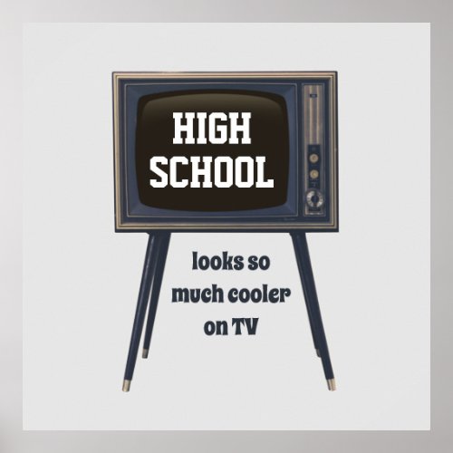 High School Looks So Much Cooler On TV Funny Quote Poster