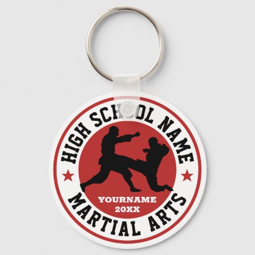 High School Martial Arts Club Custom Color Sports Keychain
