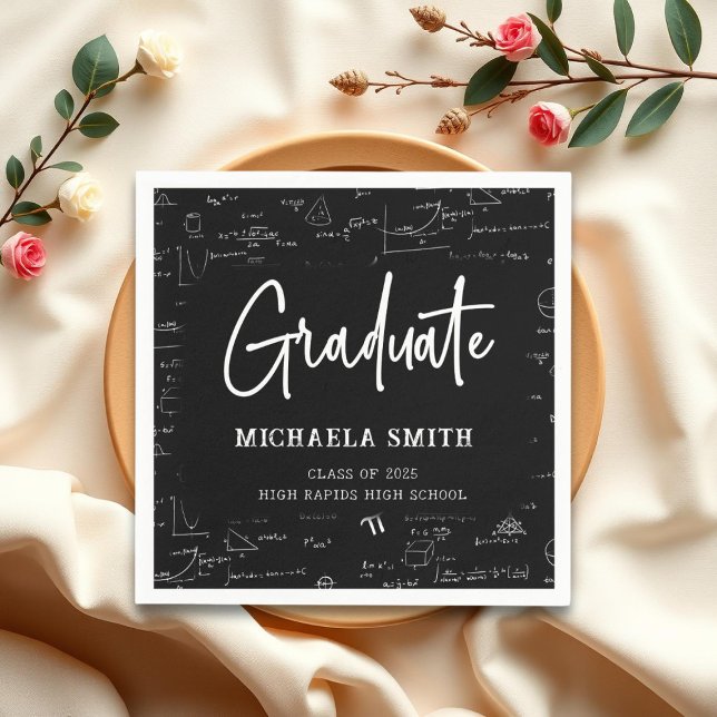 High School Math Graduate Party Napkins (Creator Uploaded)