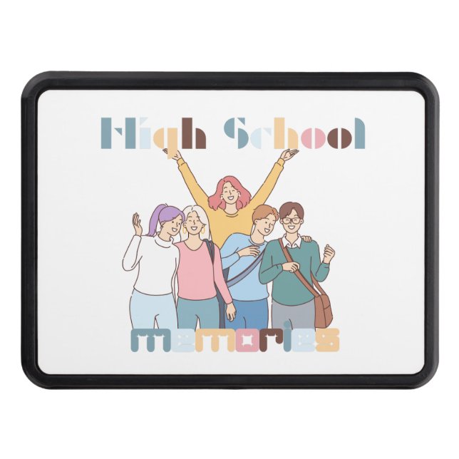 High School Memories Friends Illustration Hitch Cover (Front)