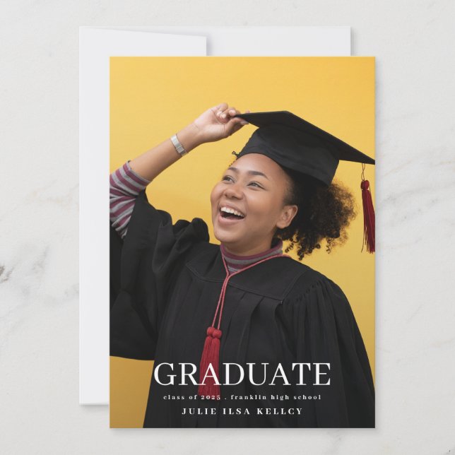 High School Multi 4 Photo Typography Graduate Announcement (Front)