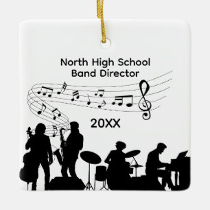 High School Music Band Director Ceramic Ornament
