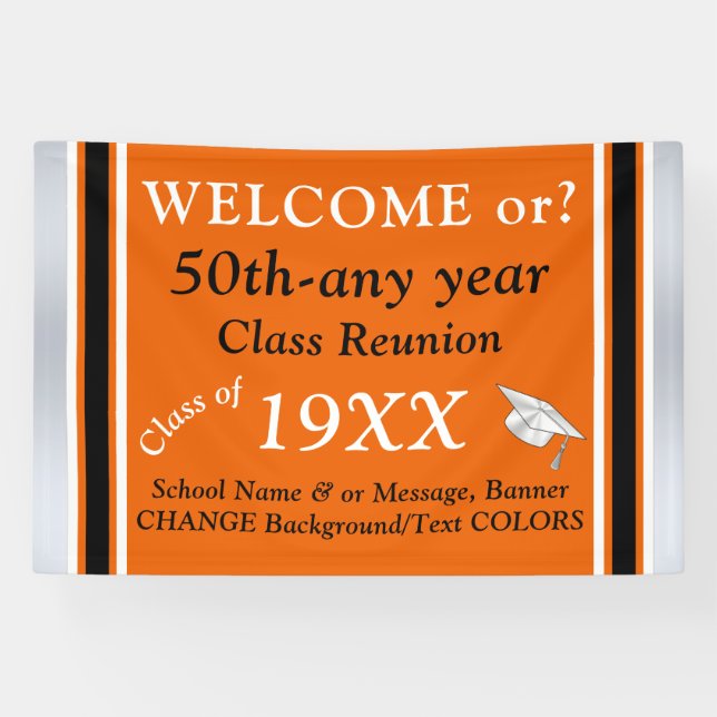 High School Reunion Banners, Fully CUSTOMIZABLE, Banner (Horizontal)