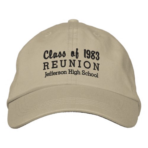 High School Reunion Class of Custom School Name Embroidered Baseball Hat