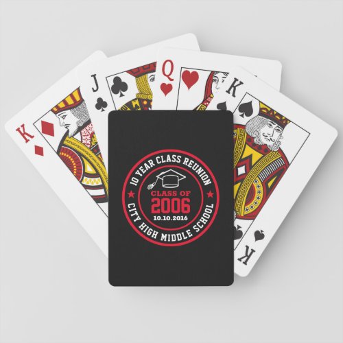 High School Reunion Class Of Custom Year Poker Cards