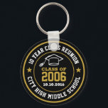 High School Reunion Class Of Graduation Year Keychain<br><div class="desc">Personalized school reunion gifts and merchandise for high school graduate and college alumni. All texts are editable to fit your occasion. Background color and text color are editable using the design tool. Perfect souvenir for school or college reunion.</div>