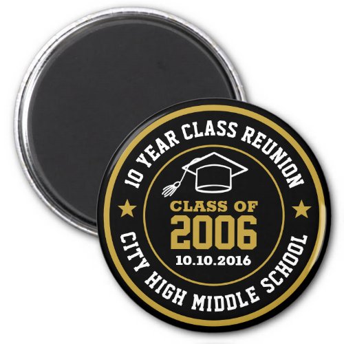 High School Reunion Class Of Graduation Year Magnet