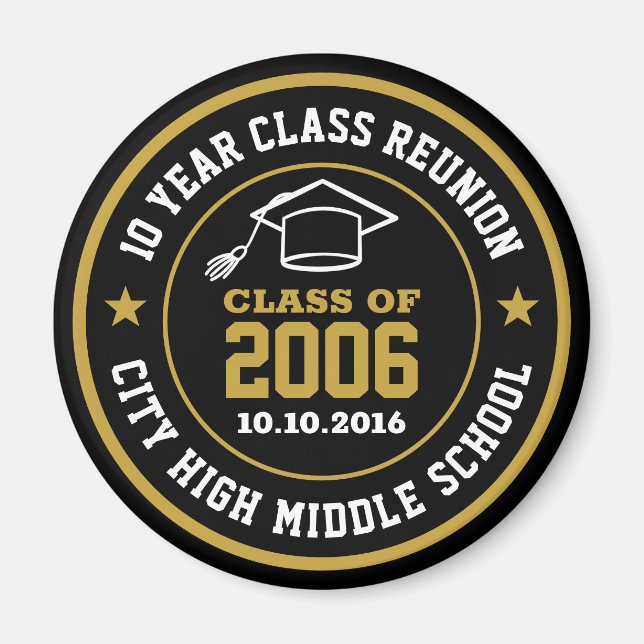 High School Reunion Class Of Graduation Year Magnet (Front)