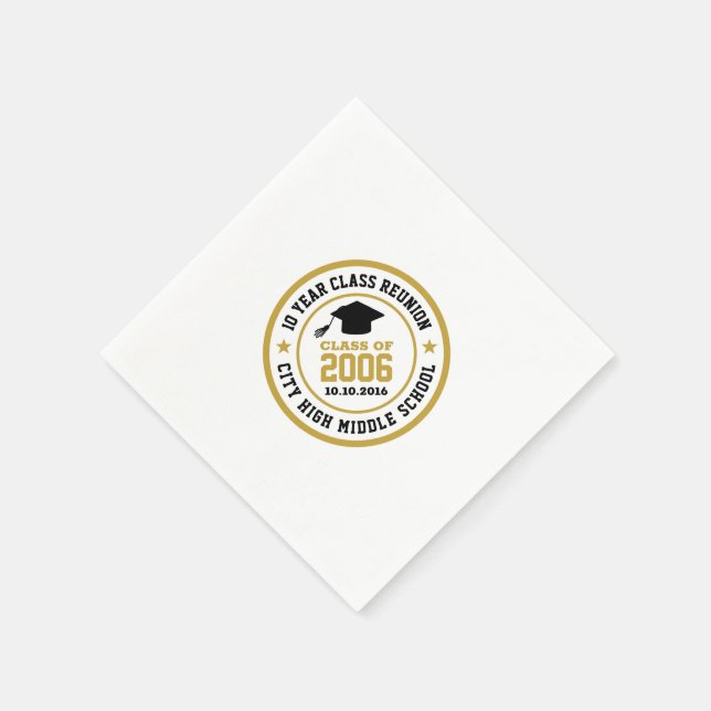 High School Reunion Class Of Graduation Year Napkins (Corner)