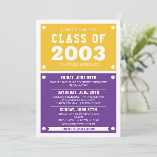 High School Reunion Invitation  Reunion 