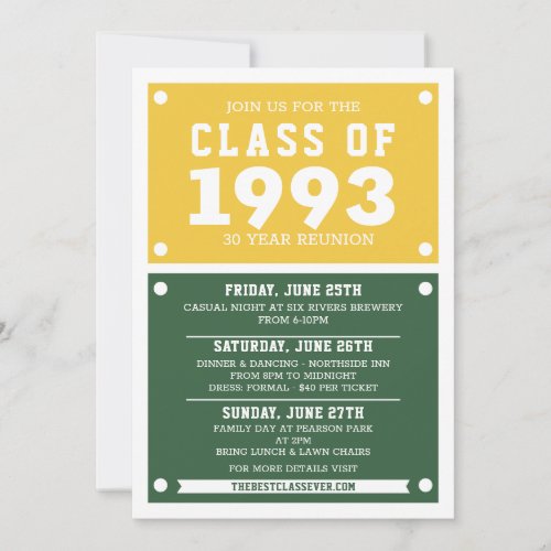 High School Reunion Invitation  Reunion 