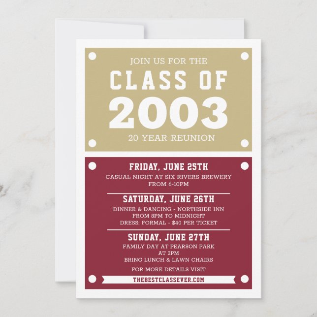 High School Reunion Invitations | Reunion (Front)
